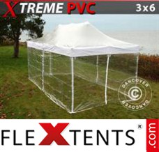 Tonnelle pliable FleXtents Xtreme 3x6m Transparent, avec 6 cotés