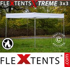 Tonnelle pliable FleXtents Xtreme Exhibition 3x3m, blanc, avec retardateur de...