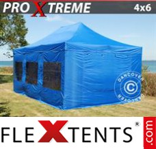 Tonnelle pliable FleXtents Xtreme 4x6m Bleu, avec 8 cotés