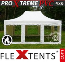 Tonnelle pliable FleXtents Xtreme Heavy Duty 4x6m Blanc, avec 8 cotés