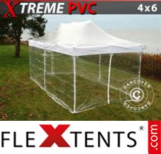 Tonnelle pliable FleXtents Xtreme 4x6m Transparent, avec 8 cotés
