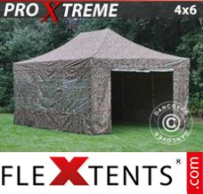 Tonnelle pliable FleXtents Xtreme 4x6m Camouflage, avec 8 cotés