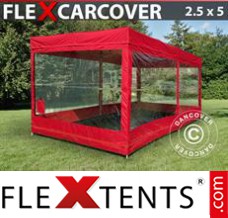 Tonnelle pliable FleX Carcover, 2,5x5m, Rouge